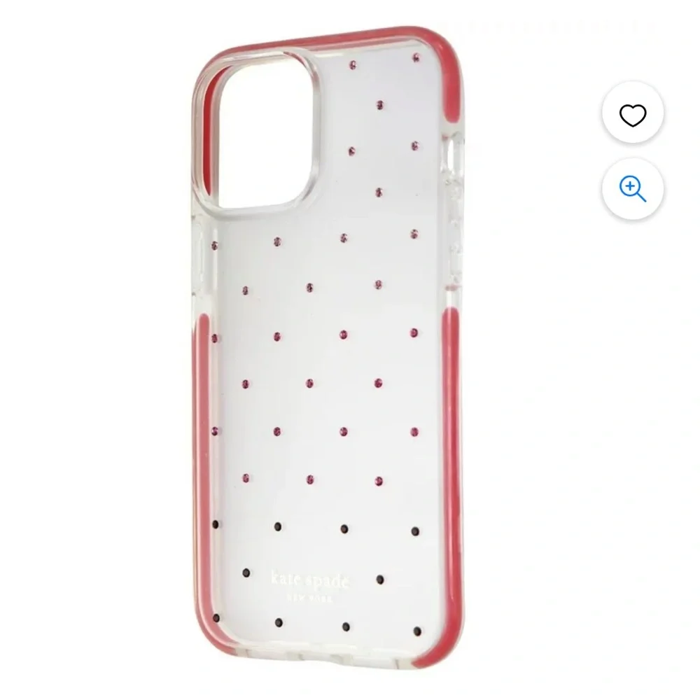 Kate Spade Hardshell iPhone Case in Ombré Pink Dot and Clear, for iPhone 13 Pro
